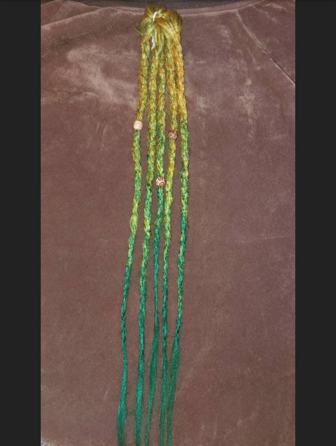 Yellow-Green coloured Synthetic Dreadlock Extentions