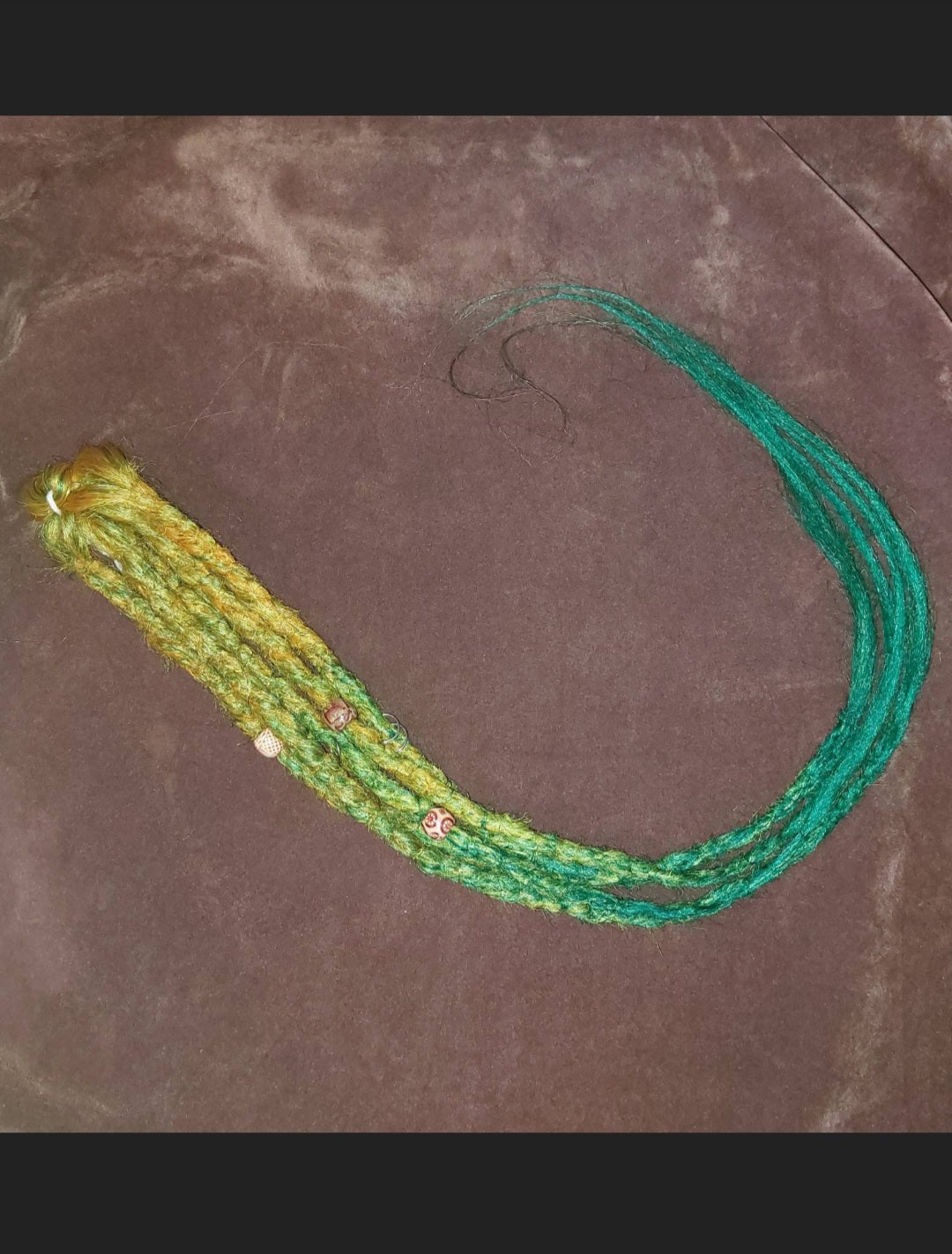 Yellow-Green coloured Synthetic Dreadlock Extentions